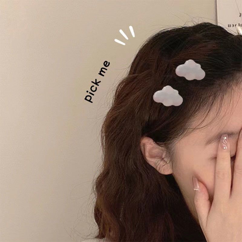  [GIAO HÀNG 7-25 NGÀY]Dây cột tóc gắn họa tiết hoạt hình 3D cute hình mây trơn màu xinh xắn PK743 