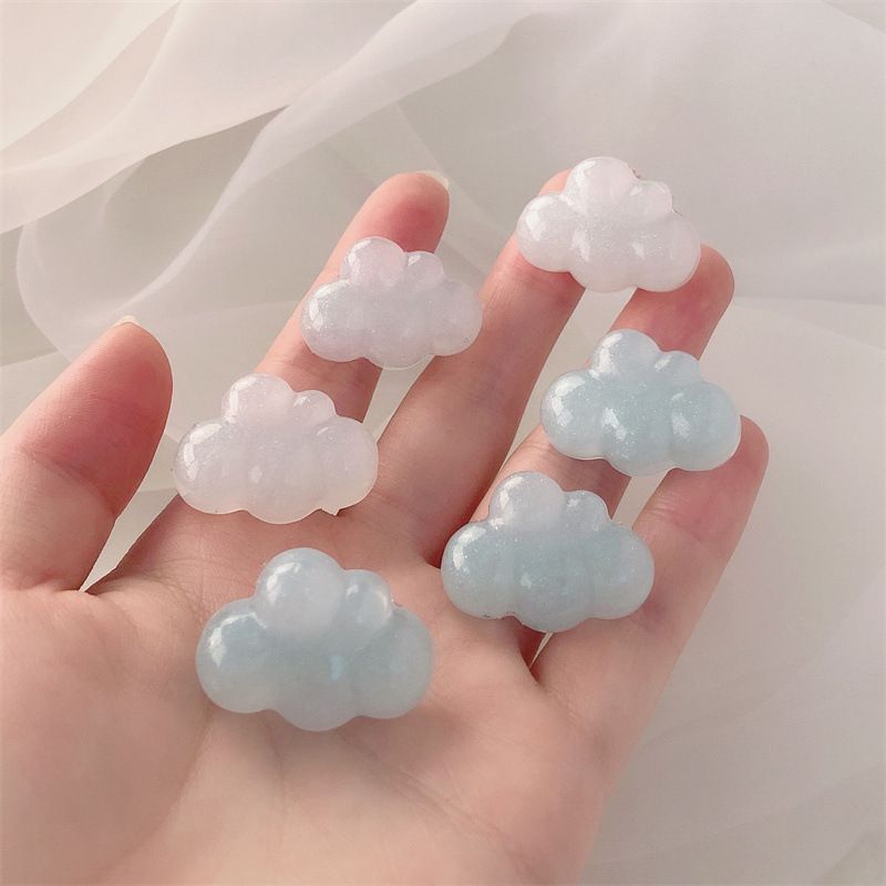  [GIAO HÀNG 7-25 NGÀY]Dây cột tóc gắn họa tiết hoạt hình 3D cute hình mây trơn màu xinh xắn PK743 