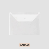  Túi Nút File Đựng Tài Liệu My Clear Bag A4 Nhiều Màu Bìa Đựng Tài Liệu Văn Phòng Lưu Trữ Hồ Sơ Giấy Tờ Classy Basic PK778 