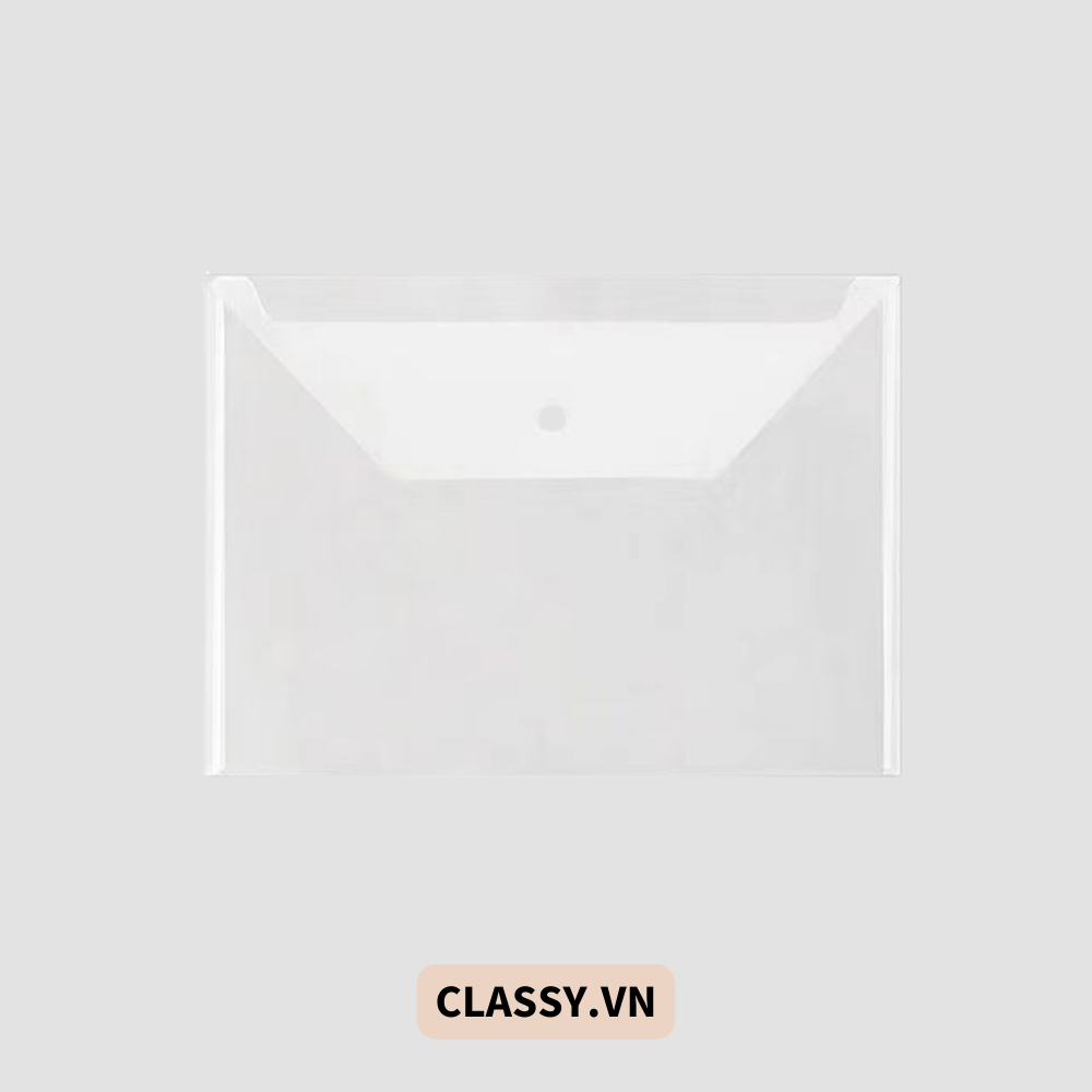  Túi Nút File Đựng Tài Liệu My Clear Bag A4 Nhiều Màu Bìa Đựng Tài Liệu Văn Phòng Lưu Trữ Hồ Sơ Giấy Tờ Classy Basic PK778 