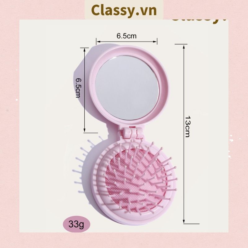  [GIAO HÀNG 7-25 NGÀY] COMBO 20 PK923 Lược Mini Có Thể Gấp Gọn Tích Hợp Gương Họa Tiết Hoạt Hình Đáng Yêu Độc Đáo 