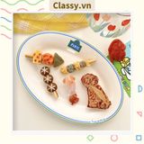  Kẹp tóc dạng clip mỏ vịt, họa tiết minh họa các loại đồ ăn, tinh nghịch hài hước hot tiktok PK935 