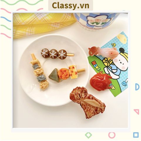  Kẹp tóc dạng clip mỏ vịt, họa tiết minh họa các loại đồ ăn, tinh nghịch hài hước hot tiktok PK935 