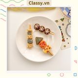  Kẹp tóc dạng clip mỏ vịt, họa tiết minh họa các loại đồ ăn, tinh nghịch hài hước hot tiktok PK935 