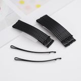  PK956 Hộp 100 chiếc kẹp tăm phụ kiện tóc 5.5 CM vòng cung Kẹp kim loại đen cổ điển dày dặn dài 6CM 