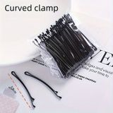 PK956 Hộp 100 chiếc kẹp tăm phụ kiện tóc 5.5 CM vòng cung Kẹp kim loại đen cổ điển dày dặn dài 6CM 