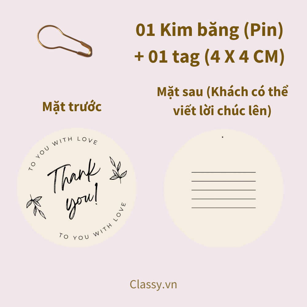  Combo 10 thẻ tag & 01 kim băng đi kèm túi quà, hộp quà trang trí cho món quà thêm sinh động Q10001 