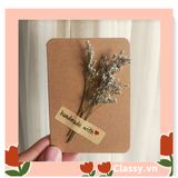  Thiệp chúc mừng, thiệp giáng sinh có gắn hoa khô trang trí Q1366 