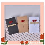  Thiệp chúc mừng, thiệp giáng sinh có gắn hoa khô trang trí Q1366 