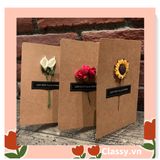  Thiệp chúc mừng, thiệp giáng sinh có gắn hoa khô trang trí Q1366 