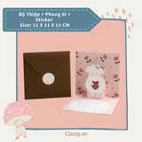  Thiệp in nổi 3D hình con vật với họa tiết pastel, giấy cứng cáp chất lượng cao Q1373 
