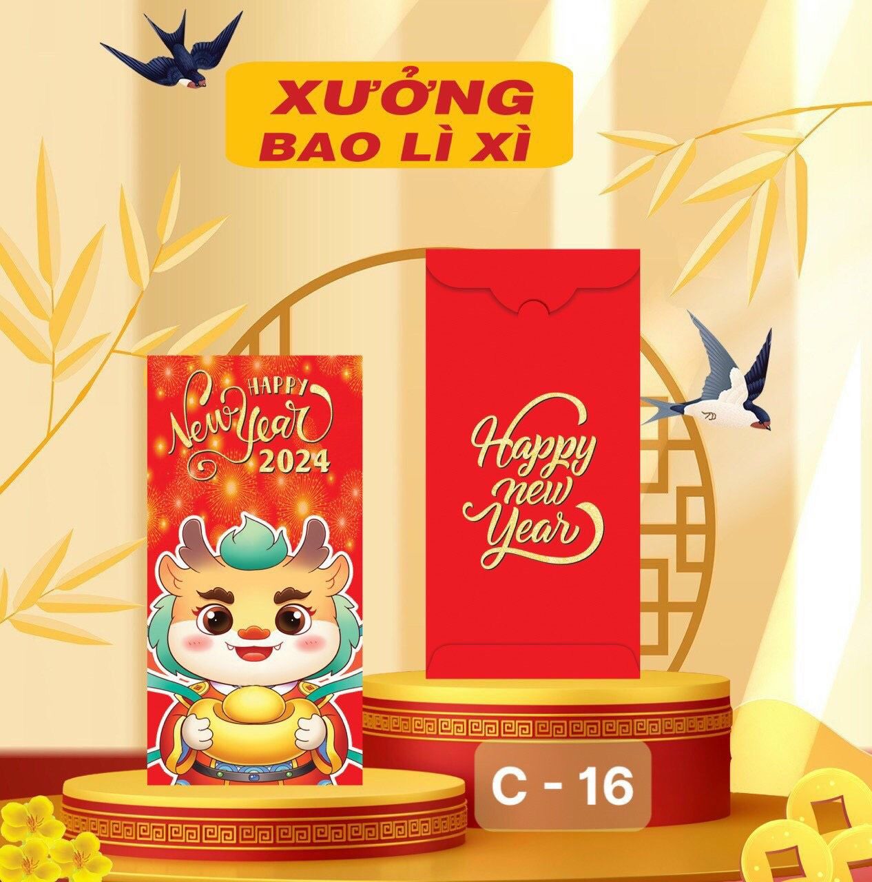  Classy Bao lì xì Tết 2024, chất liệu dày dặn, mẫu mã đa dạng Q1476 