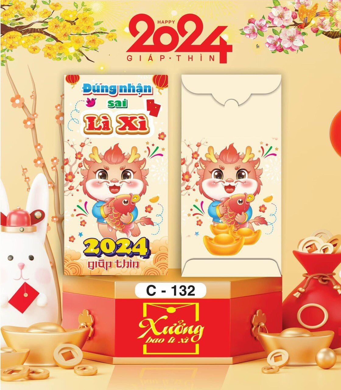  Classy Bao lì xì Tết 2024, chất liệu dày dặn, mẫu mã đa dạng Q1476 