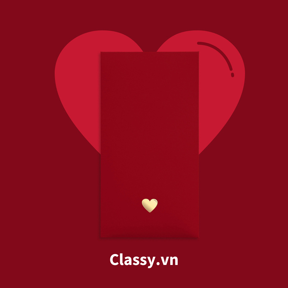  [GIAO HÀNG 7-25 NGÀY]  Classy Phong bì dài màu đỏ chất liệu giấy cao cấp, có thể đựng thư, Bao lì xì Tết 2024, chất liệu dày dặn Q1476 