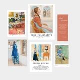  Set nhiều Thẻ ảnh, postcard Classy làm từ bìa cứng phong cách  trang trí nhật ký/sách ảnh, dán tường, làm tranh Q1746 