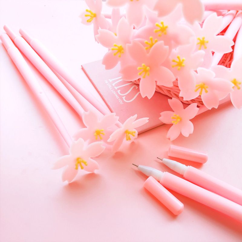  [GIAO HÀNG 7-25 NGÀY]  Classy Bút bi, bút gel mực đen hình bông hoa nhiều màu ngẫu nhiên PK1619 