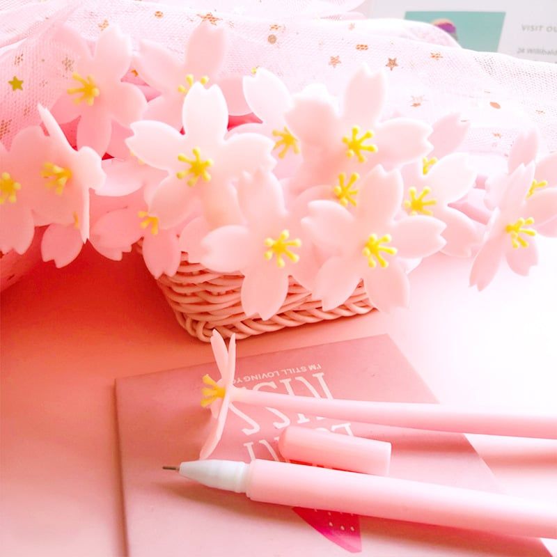  [GIAO HÀNG 7-25 NGÀY]  Classy Bút bi, bút gel mực đen hình bông hoa nhiều màu ngẫu nhiên PK1619 