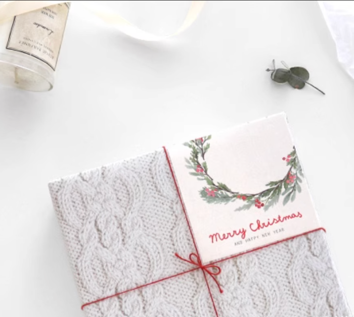  Nhãn dán hộp sticker Classy giấy C bóng họa tiết vintage  dùng để trang trí, niêm phong chủ đề Christmas kích thước 8 X 8 CM Q1812 