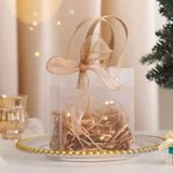  Túi quà tặng, túi quai xách nhựa trong suốt nhiều kích cỡ, kèm ruy băng, giấy lót Q1886 