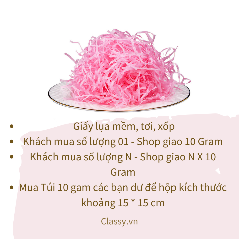  Giấy trang trí hộp quà, lót chống shock trong hộp quà tặng dạng sợi raffia nhiều màu 