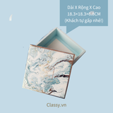  XÉ LẺ túi giấy +Hộp quà lớn +02 Hộp mini quà tặng hoạ tiết đá cẩm thạch, In chữ Only For You phong cách châu Âu Q296 