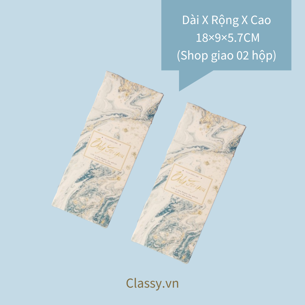  XÉ LẺ túi giấy +Hộp quà lớn +02 Hộp mini quà tặng hoạ tiết đá cẩm thạch, In chữ Only For You phong cách châu Âu Q296 