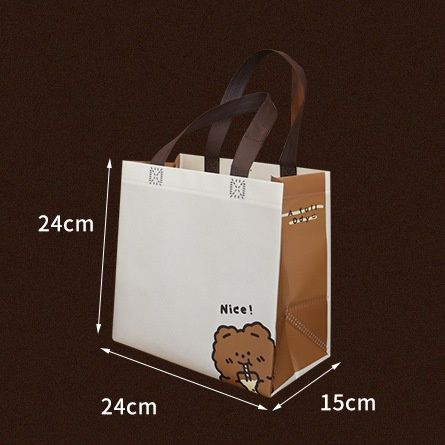  [GIAO HÀNG 7-25 NGÀY] Túi vải không dệt in hình chú gấu dễ thương, có 2 kích thước, túi dọc và túi ngang dùng làm quà tặng, đựng đồ, đi chợ T1338 
