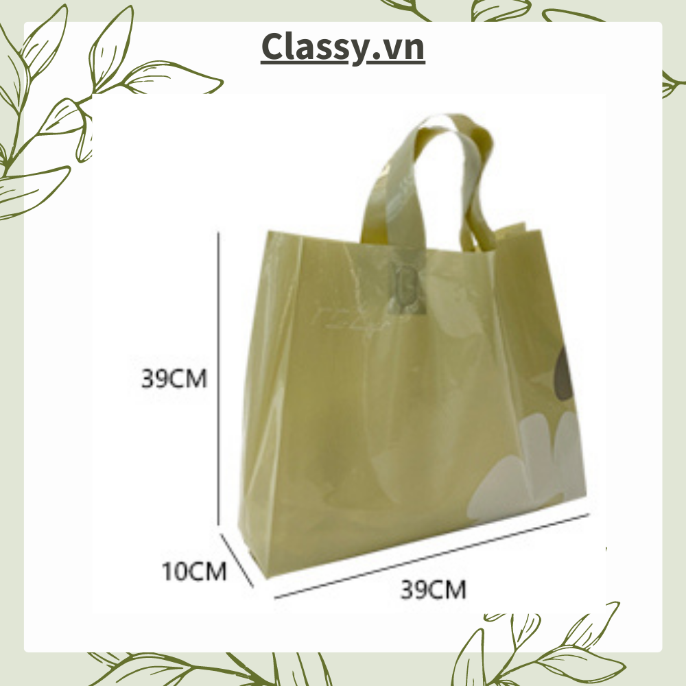  [GIAO HÀNG 7-25 NGÀY] Classy Túi quai xách nhựa hoa trà chất lượng, đi shopping, làm quà tặng T1482 