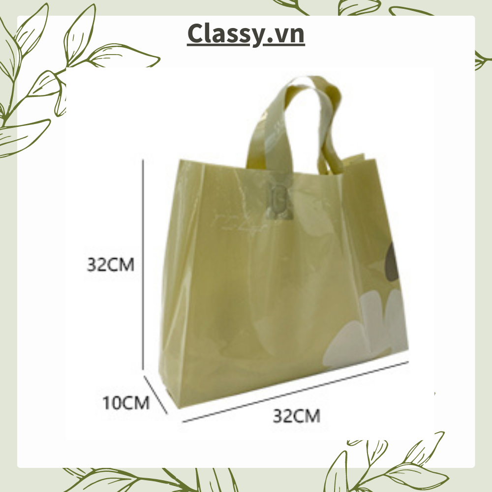  [GIAO HÀNG 7-25 NGÀY] Classy Túi quai xách nhựa hoa trà chất lượng, đi shopping, làm quà tặng T1482 