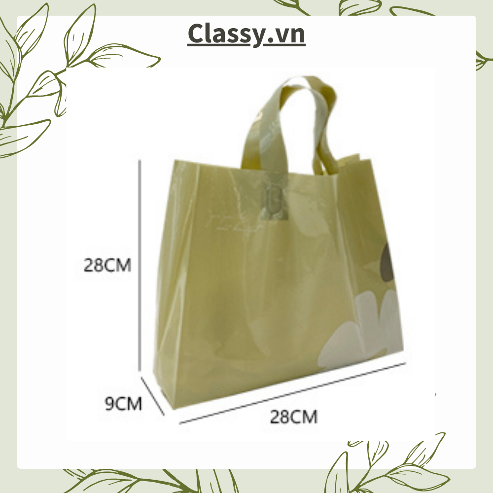  [GIAO HÀNG 7-25 NGÀY] Classy Túi quai xách nhựa hoa trà chất lượng, đi shopping, làm quà tặng T1482 