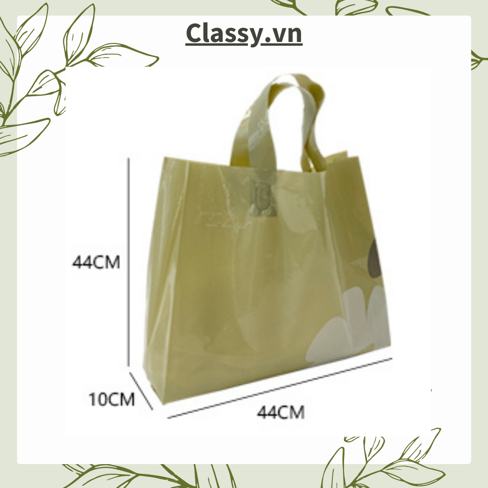  [GIAO HÀNG 7-25 NGÀY] Classy Túi quai xách nhựa hoa trà chất lượng, đi shopping, làm quà tặng T1482 