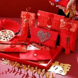  [GIAO HÀNG 7-25 NGÀY] Classy Phong bì vải đỏ, Bao Lì Xì, bao đựng quà , bao thư làm từ Vải Gấm Cao Cấp Tết (Giá 1 Bao) dành tặng đám cưới, tết, lễ T1819 