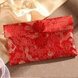  [GIAO HÀNG 7-25 NGÀY] Classy Phong bì vải đỏ, Bao Lì Xì, bao đựng quà , bao thư làm từ Vải Gấm Cao Cấp Tết (Giá 1 Bao) dành tặng đám cưới, tết, lễ T1819 