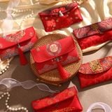  [GIAO HÀNG 7-25 NGÀY] Classy Phong bì vải đỏ, Bao Lì Xì, bao đựng quà , bao thư làm từ Vải Gấm Cao Cấp Tết (Giá 1 Bao) dành tặng đám cưới, tết, lễ T1819 