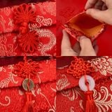  [GIAO HÀNG 7-25 NGÀY] Classy Phong bì vải đỏ, Bao Lì Xì, bao đựng quà , bao thư làm từ Vải Gấm Cao Cấp Tết (Giá 1 Bao) dành tặng đám cưới, tết, lễ T1819 