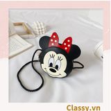  [GIAO HÀNG 7-21798 NGÀY]  Túi đeo chéo Mickey Minnie vui vẻ yêu đời, chất liệu da PU cực kì đáng yêu T287 