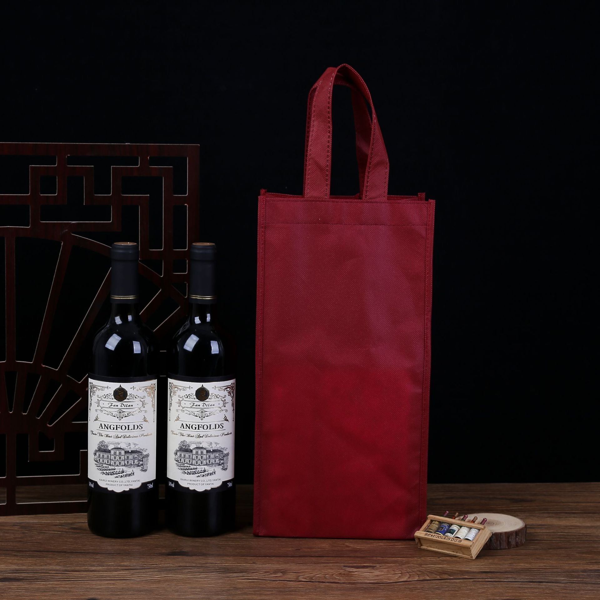  [GIAO HÀNG 7-25 NGÀY]  Túi vải không dệt đựng rượu đựng chai đơn hoặc đôi, nhiều kiểu dáng khác nhau Q1798 