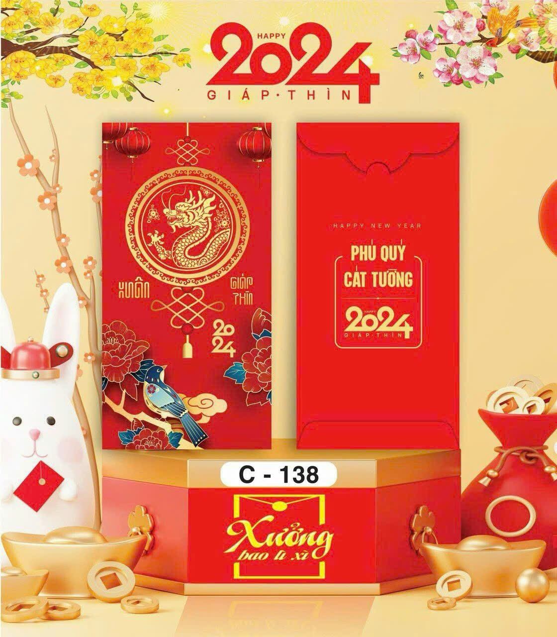  Classy Bao lì xì Tết 2024, chất liệu dày dặn, mẫu mã đa dạng Q1476 