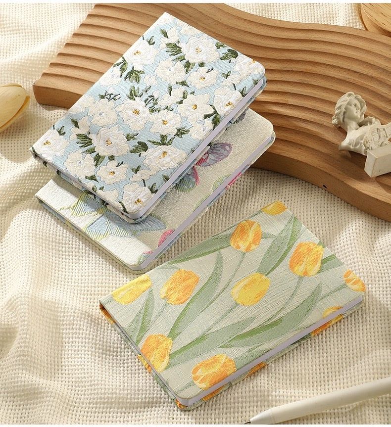  Sổ lò xo Vintage Xinh Xắn kích thước A6 90trang, Bìa bọc Vải họa tiết Hoa nhí PK1781 dùng để lên kế hoạch, lên lịch, to-do-list, take notes, có thể thay lõi 