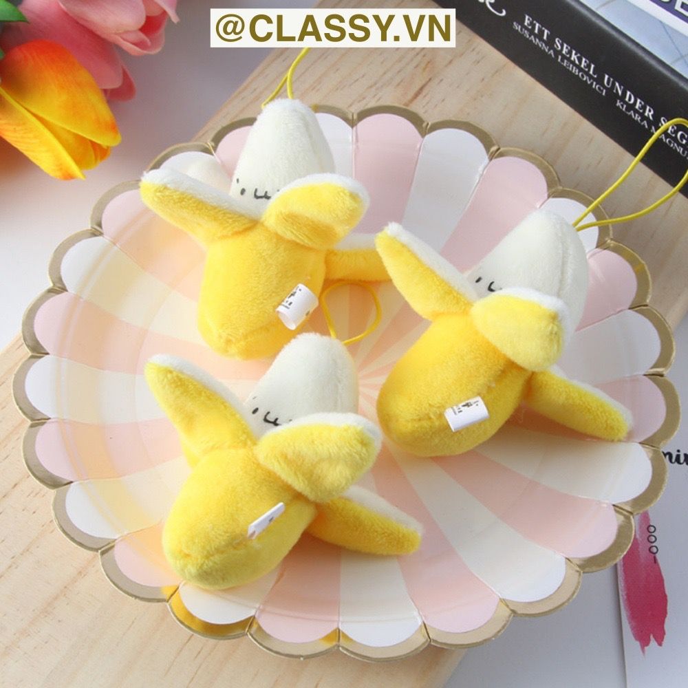  [GIAO HÀNG 7-25 NGÀY] Móc khóa 3D hình trái chuối sáng tạo chất liệu bông, treo móc khóa, túi xách nhiều hình ngộ nghĩnh PK1197 