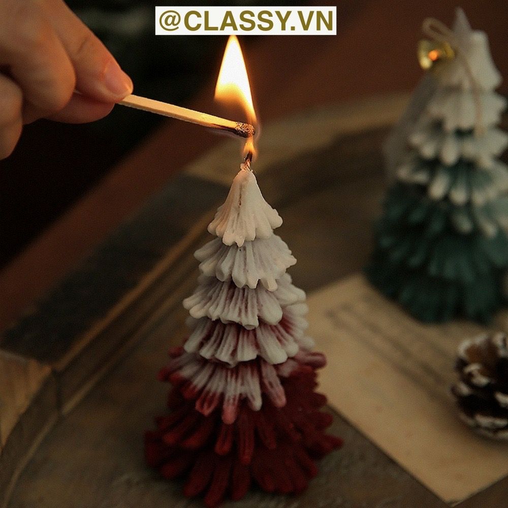  [GIAO HÀNG 7-25 NGÀY] Nến thơm thư giãn nhiều kiểu dáng, phù hợp làm đồ decor phòng PK1250 - Cây thông Noel Giáng sinh 