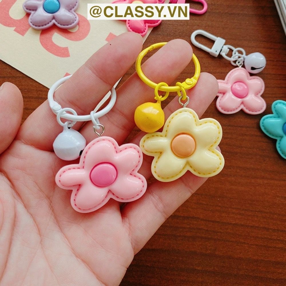  [GIAO HÀNG 7-25 NGÀY] Classy Móc khóa hình bông hoa nhiều màu, gắn chìa khóa, điện thoại, sổ tay PK1420 