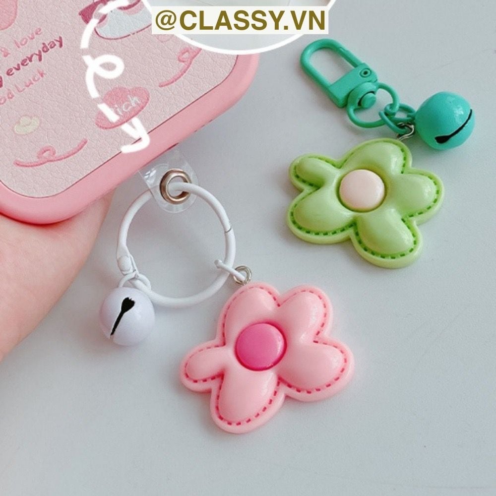  [GIAO HÀNG 7-25 NGÀY] Classy Móc khóa hình bông hoa nhiều màu, gắn chìa khóa, điện thoại, sổ tay PK1420 