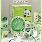  Quạt cầm tay mini tích điện USB liên tục 3-6h hình gấu Panda dễ thương  PK1849 