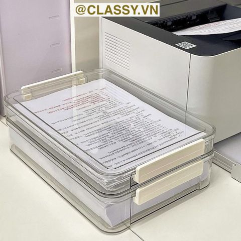  [GIAO HÀNG 7-25 NGÀY]  Hộp lưu trữ tài liệu A4 trong suốt bằng nhựa acrylic phong cách hiện đại đơn giản dễ dàng tổ chức, lưu trữ giấy tờ PK1856 