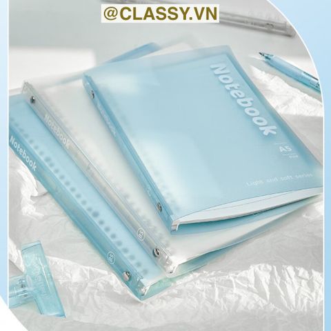  [GIAO HÀNG 7-25 NGÀY] Classy Sổ đục lỗ kích thước B5 60 trang bìa Acrylic trong suốt, có thể tháo rời bìa và thêm trang cho sinh viên, văn phòng PK1861 