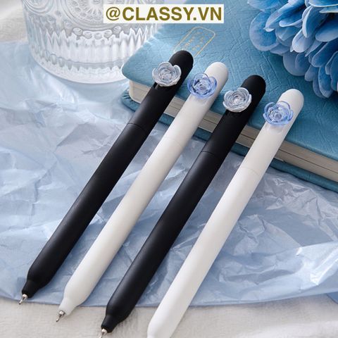  [GIAO HÀNG 7-25 NGÀY] Combo 40 bút gel bấm khô nhanh cổ điển hoa hồng roses 0,5mm nhiều tông màu Pastel thanh lịch nữ tính dài PK1863 