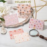  Thiệp Cổ điển Vintage Classy in họa tiết hoa nhí giấy art sang trọng kèm phong bì giấy kraft nâu Q724 