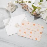  Thiệp Cổ điển Vintage Classy in họa tiết hoa nhí giấy art sang trọng kèm phong bì giấy kraft nâu Q724 