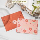  Thiệp Cổ điển Vintage Classy in họa tiết hoa nhí giấy art sang trọng kèm phong bì giấy kraft nâu Q724 